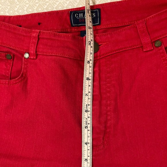 Chaps Daniella Curvy Fit Red Denim Jeans Size 16 - Picture 6 of 13